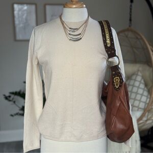 Massimo Dutti 100% Cashmere Cream Sweater Size S